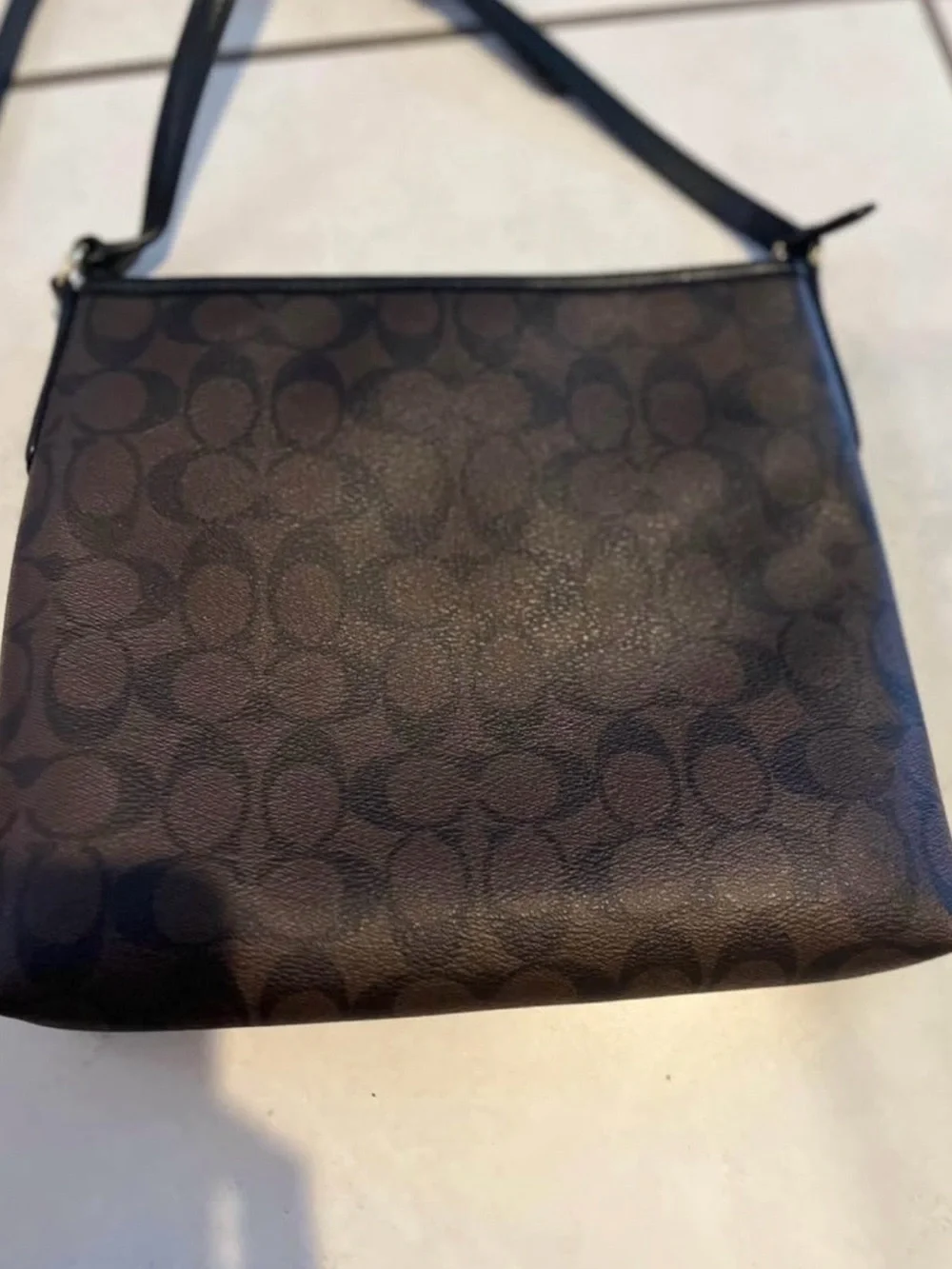 Coach Dark Brown Signature Crossbody Bag